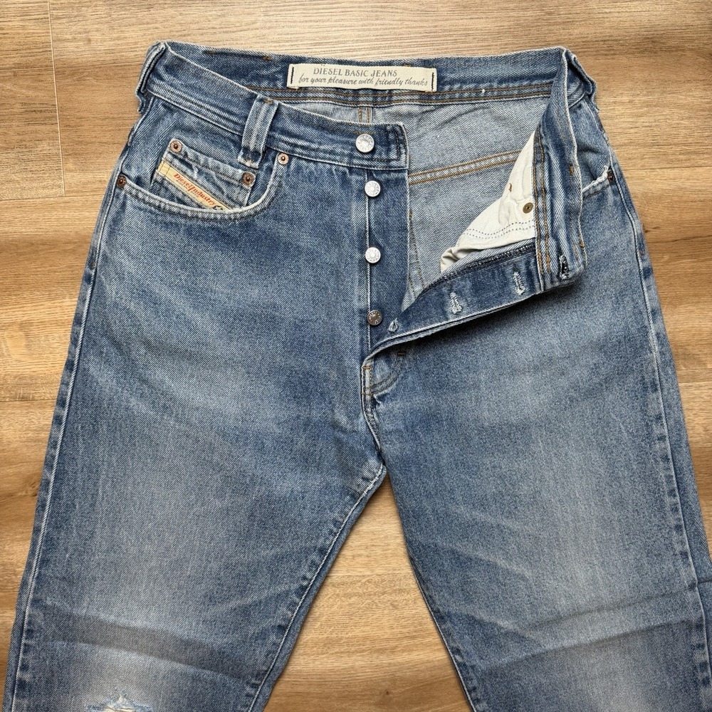 Vintage Diesel Saddle Jeans Men 28x31 Blue Loose Tapered Distressed Fade (Tag31) - Picture 2 of 13